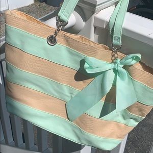mint green pocketbook/beach bag